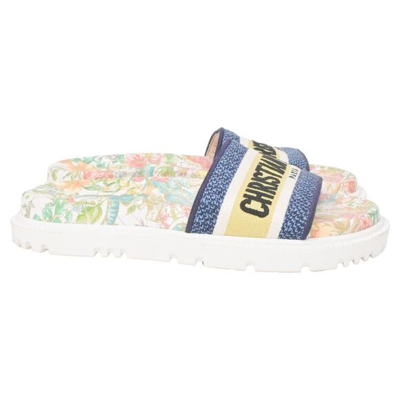 Dior D-Constellation Embroidered Dway 10mm Slides in Multicolor Canvas - Picture 1 of 7